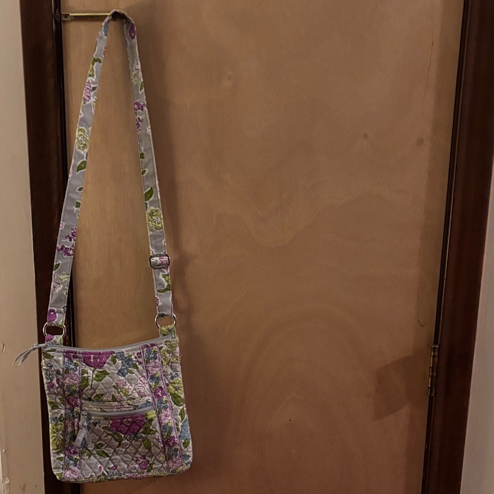 Vera Bradley Purple and Green Floral Crossbody Bag
